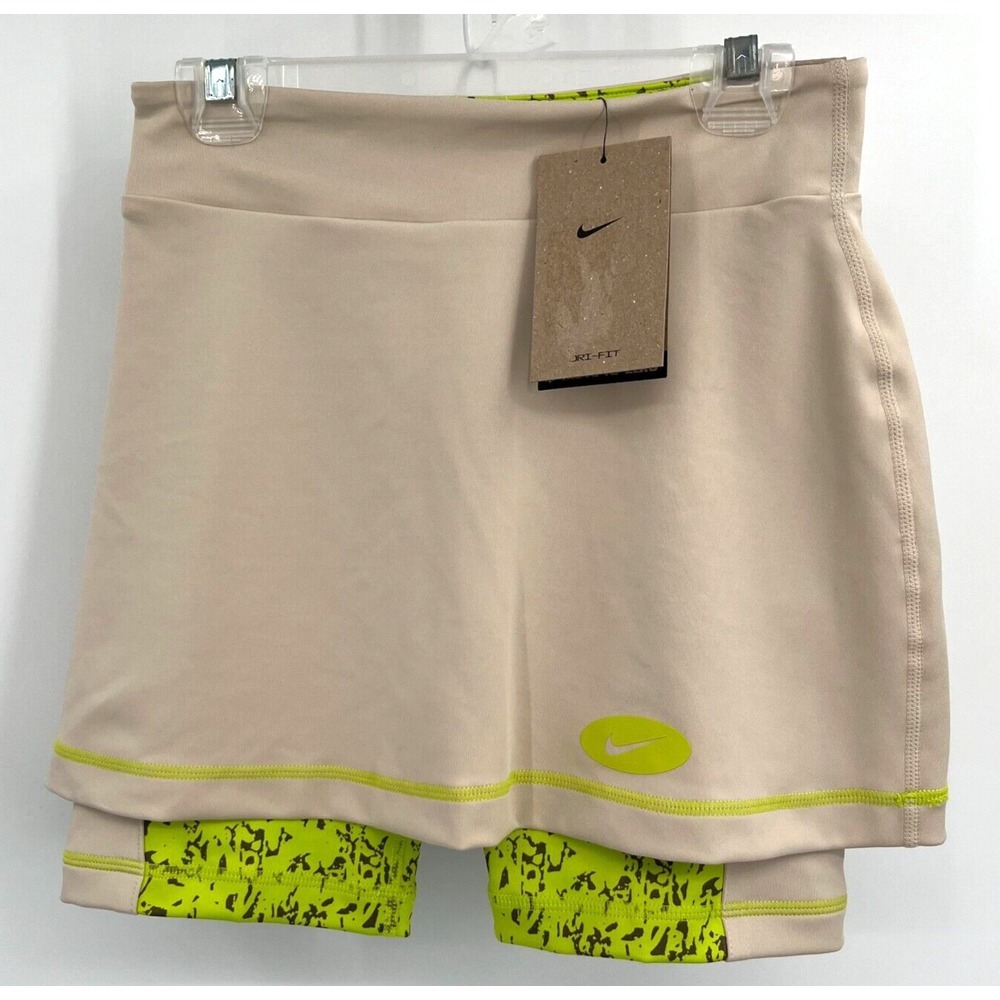 NIKE DRI-FIT ICON CLASH TRAINING SKIRT SKORT Youth Girl Large 14-16 SAND/ATOMIC
